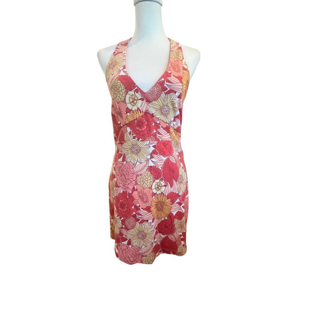 ANN TAYLOR LOFT HALTER DRESS NWT BODYCON PINK FLORAL WOMENS SIZE 6
